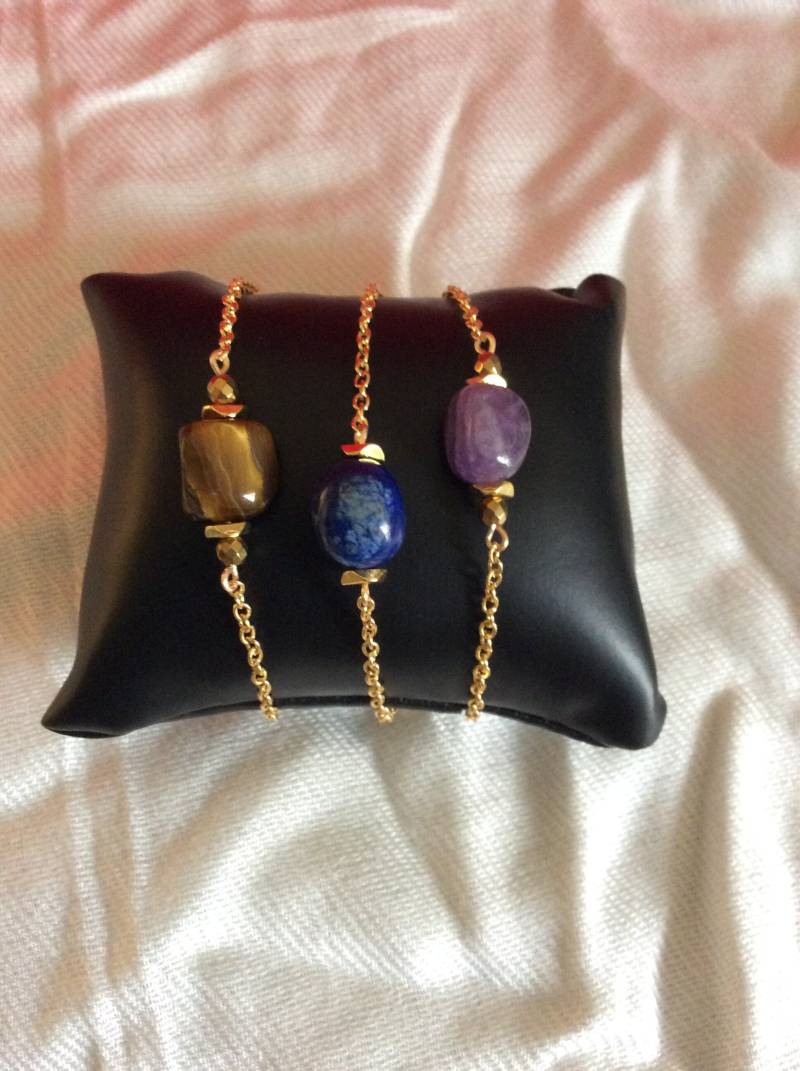 Echtes Edelstein Nugget Armband von DariMacDesigns