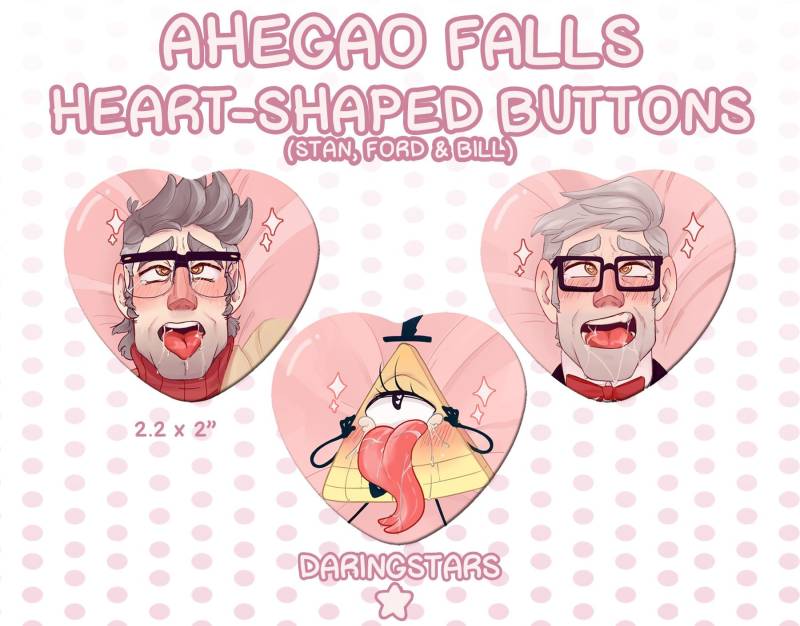 Ahegao Gravity Falls Herzknöpfe Ahegao Gravity Falls Herzknöpfe von DaringstarsStudios