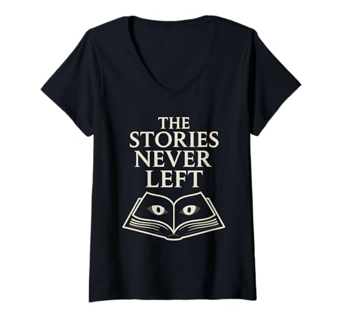 Damen Haunted Library Gothic Books Ghostly Archives Spooky Reader T-Shirt mit V-Ausschnitt Damen Haunted Library Gothic Books Ghostly Archives Spooky Reader T-Shirt mit V-Ausschnitt von Dark Academia Bookworm Horror Haunted Bookshelf