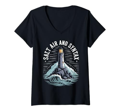 Damen Ocean Academia Coastal Scholar Meereswissenschaft Nerd Vintage T-Shirt mit V-Ausschnitt Damen Ocean Academia Coastal Scholar Meereswissenschaft Nerd Vintage T-Shirt mit V-Ausschnitt von Dark Academia Ocean Lore Moody Sea Vibes Marine