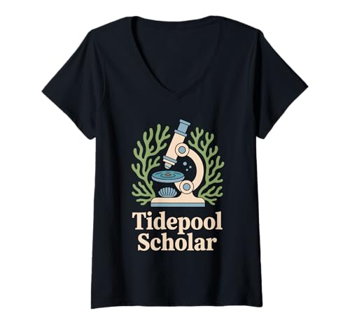 Damen Ocean Academia Coastal Scholar Meereswissenschaft Nerd Vintage T-Shirt mit V-Ausschnitt Damen Ocean Academia Coastal Scholar Meereswissenschaft Nerd Vintage T-Shirt mit V-Ausschnitt von Dark Academia Ocean Lore Moody Sea Vibes Marine