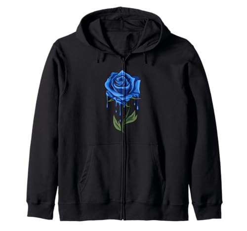 Blue Rose Ästhetische Weiche Grunge Punk Goth Indie Gothic Damen Kapuzenjacke von Dark Aesthetic Clothing & Soft Grunge Clothes