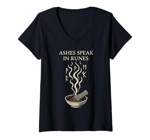 Damen Baba Yaga Slawische heidnische Folklore Hexe des Waldes Waldes T-Shirt mit V-Ausschnitt Damen Baba Yaga Slawische heidnische Folklore Hexe des Waldes Waldes T-Shirt mit V-Ausschnitt von Dark Cottagecore Pagan Mystic Slavic Aesthetic