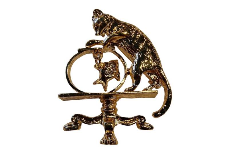 Dark-Desires Brosche Brosche barock goldfarben Katze mit Fisch, Damen Brosche vintage Accesssoire retro Anstecknadel Dark-Desires Brosche Brosche barock goldfarben Katze mit Fisch, Damen Brosche vintage Accesssoire retro Anstecknadel von Dark-Desires