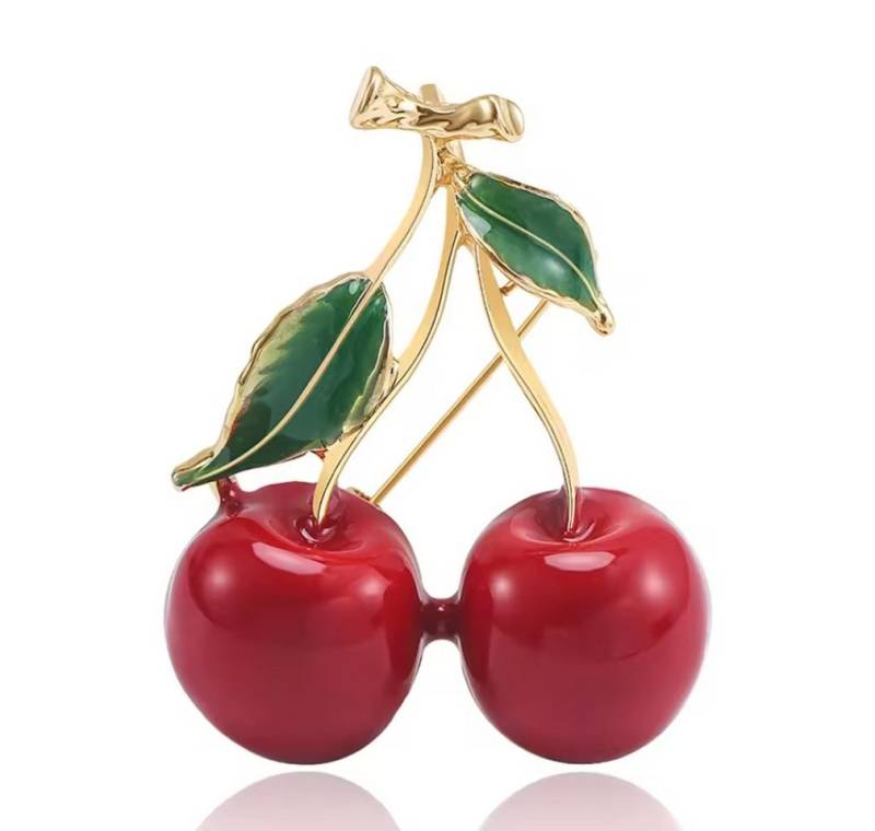 Dark-Desires Brosche Dekorative Brosche Kirsche rockabilly Accessoires, Damen Brosche vintage Accesssoire retro Anstecknadel von Dark-Desires