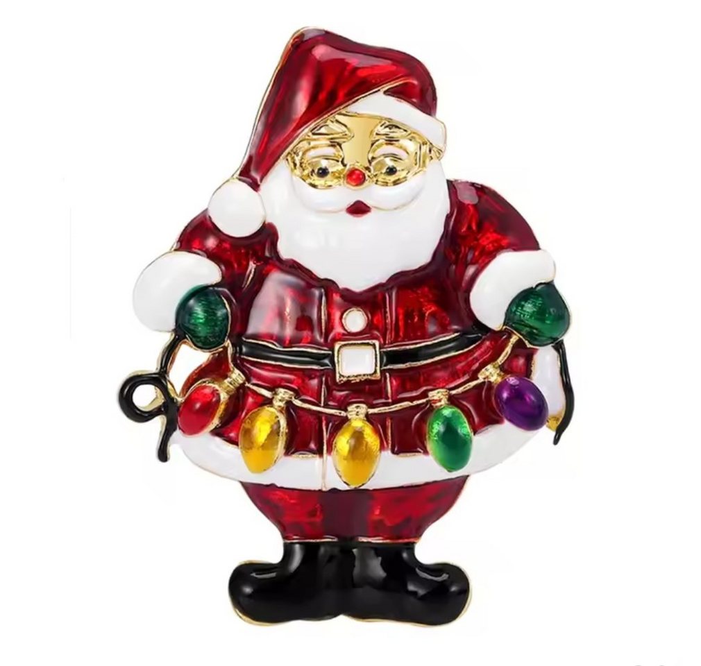 Dark-Desires Brosche Festliche Brosche Weihnachtsmann, Damen Brosche vintage Accesssoire retro Anstecknadel von Dark-Desires