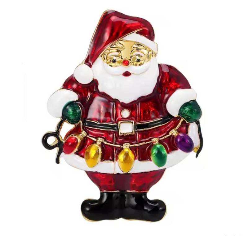 Dark-Desires Brosche Festliche Brosche Weihnachtsmann, Damen Brosche vintage Accesssoire retro Anstecknadel von Dark-Desires