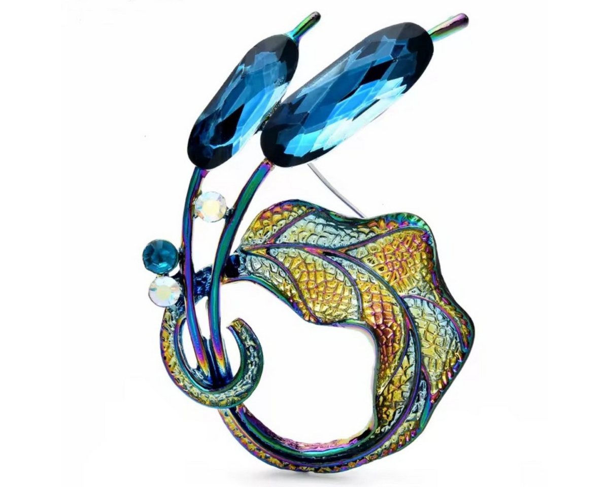 Dark-Desires Brosche Kristallblume Brosche in Regenbogenfarben vintage, Damen Brosche vintage Accesssoire retro Anstecknadel von Dark-Desires