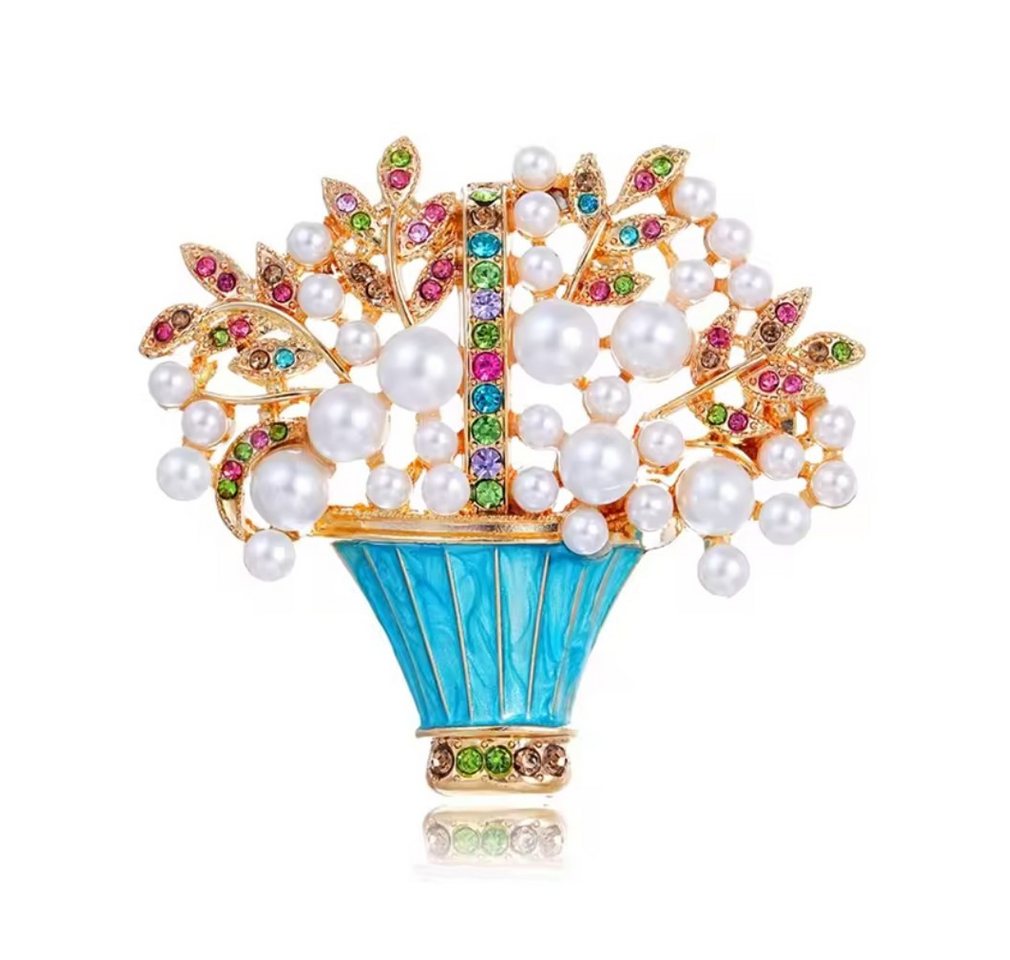 Dark-Desires Brosche Nostalgische Brosche Blumenbukett mit Strass, Damen Brosche vintage Accesssoire retro Anstecknadel von Dark-Desires