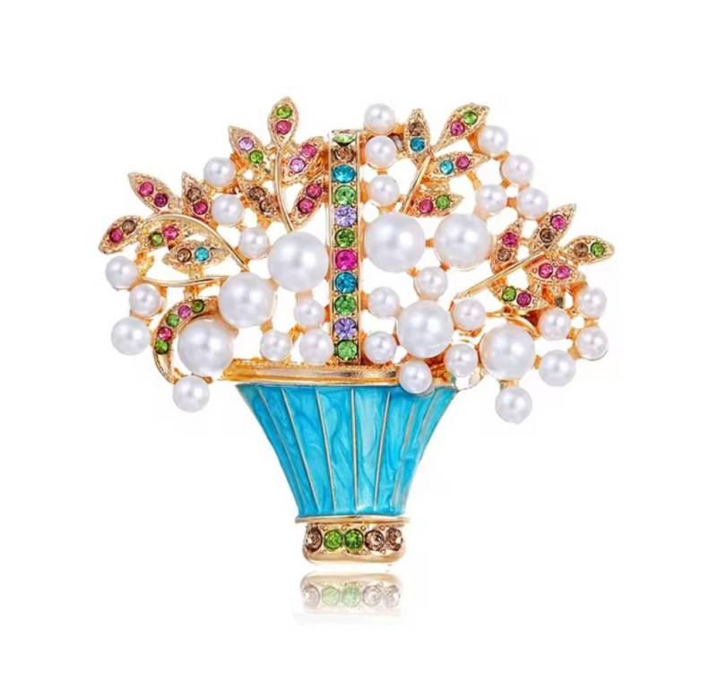 Dark-Desires Brosche Nostalgische Brosche Blumenbukett mit Strass, Damen Brosche vintage Accesssoire retro Anstecknadel von Dark-Desires