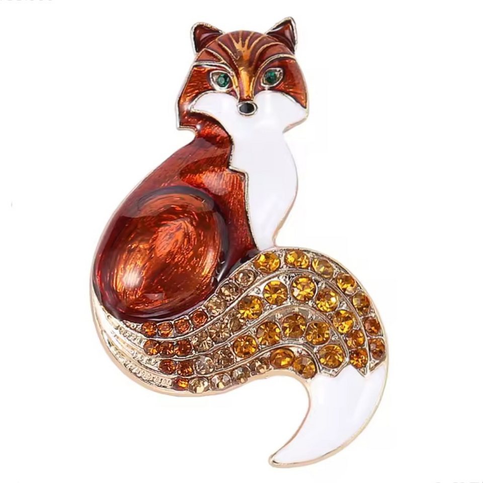 Dark-Desires Brosche Nostalgische Brosche Fuchs rostrot, Damen Brosche vintage Accesssoire retro Anstecknadel von Dark-Desires