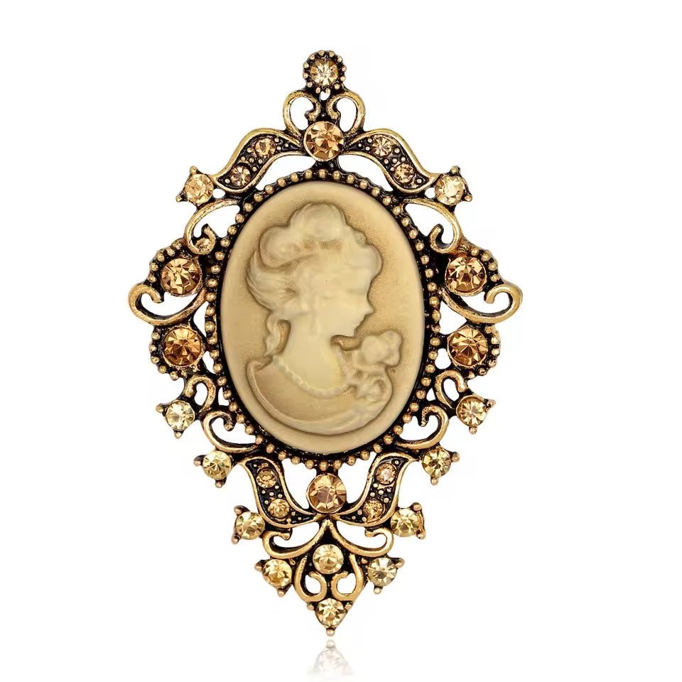 Dark-Desires Brosche Vintage Brosche Cameo goldfarben, Damen Brosche vintage Accesssoire retro Anstecknadel Dark-Desires Brosche Vintage Brosche Cameo goldfarben, Damen Brosche vintage Accesssoire retro Anstecknadel von Dark-Desires