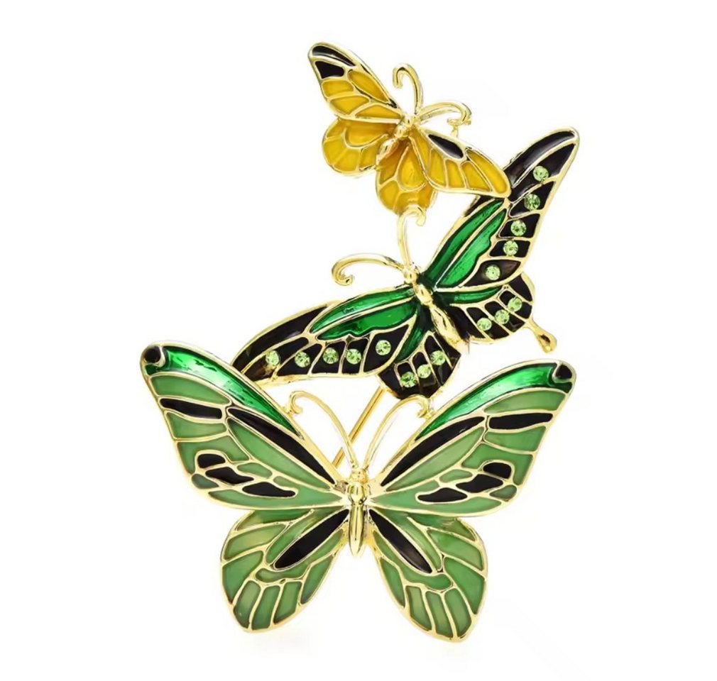 Dark-Desires Brosche Vintage Brosche Schmetterlinge grün, Damen Brosche vintage Accesssoire retro Anstecknadel von Dark-Desires