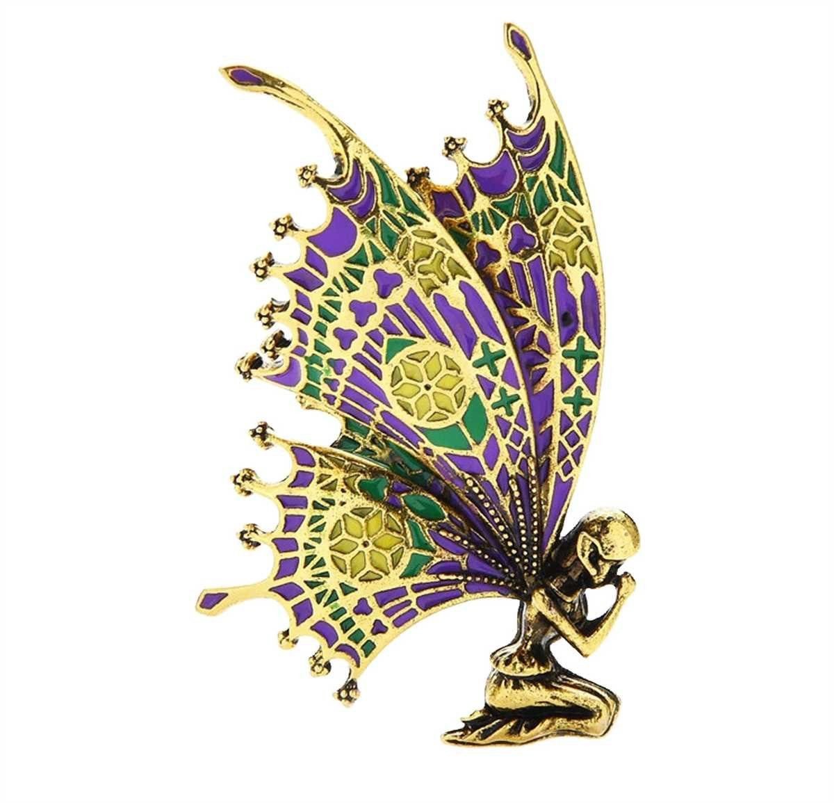 Dark-Desires Brosche Vintage Look Brosche Elfe violett, Damen Brosche vintage Accesssoire retro Anstecknadel Dark-Desires Brosche Vintage Look Brosche Elfe violett, Damen Brosche vintage Accesssoire retro Anstecknadel von Dark-Desires