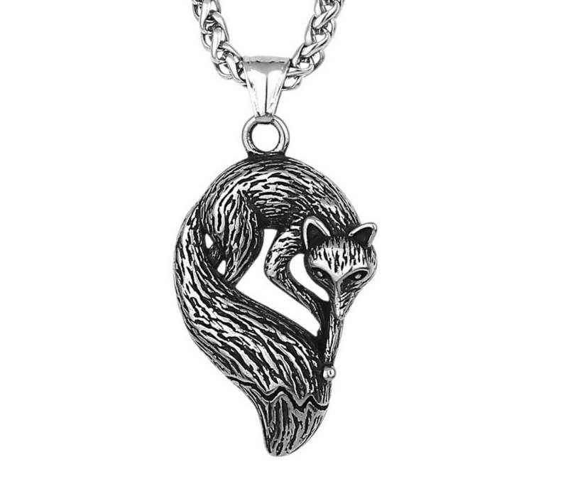 Dark-Desires Kette und Anhänger Set Anhänger Wolf mit Kette aus Edelstahl von Dark-Desires