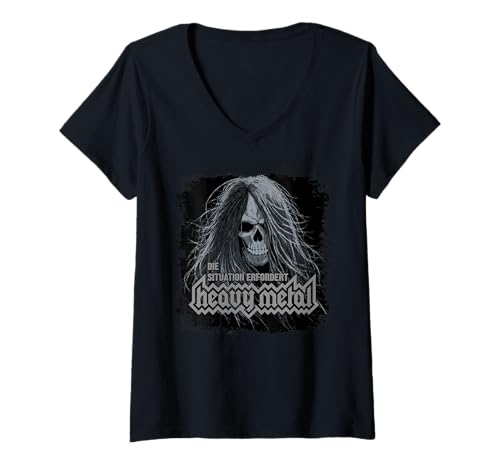 Damen Die Situation erfordert Heavy Metal T-Shirt mit V-Ausschnitt Damen Die Situation erfordert Heavy Metal T-Shirt mit V-Ausschnitt von Dark Heavy Metal Love