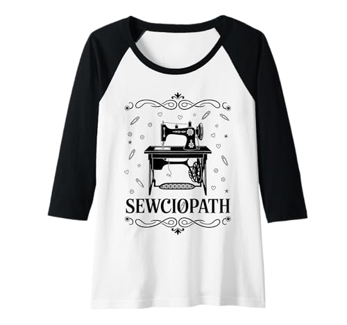 Damen Seciopath Sewing Lustige Quilterin Crafters Swists mit dunklem Humor Raglan Damen Seciopath Sewing Lustige Quilterin Crafters Swists mit dunklem Humor Raglan von Dark Humor Sewing Apparel for Creatives