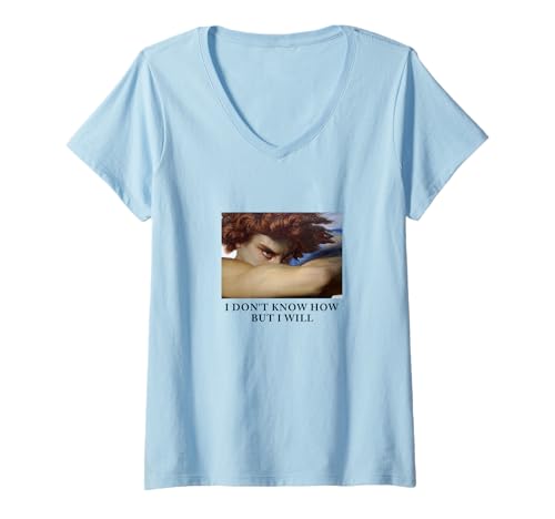 Damen I Don't Know How But I Will - Fallen Angel T-Shirt mit V-Ausschnitt von Dark Motivation Tees