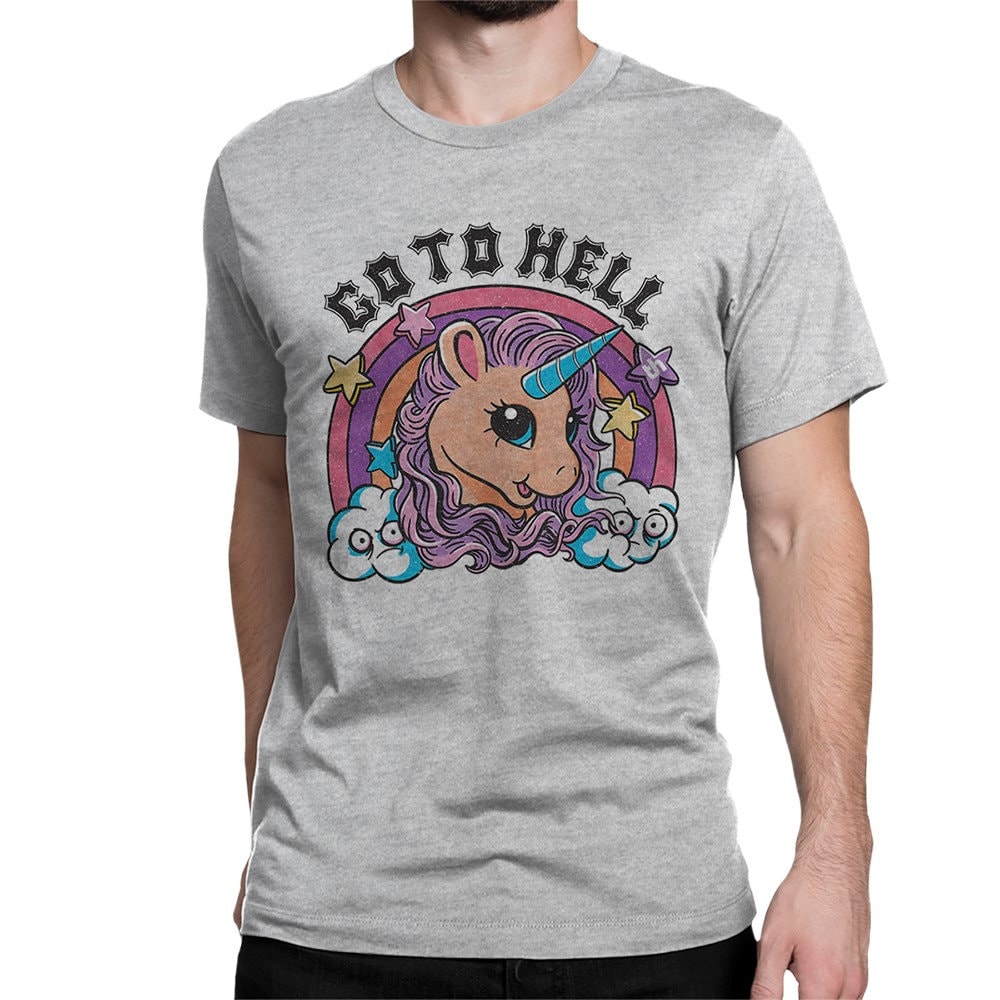 Rainbow Unicorn Go To Hell Funny T-Shirt, Men's & Women's Sizes | Uni-00041 von DarkArtsProject