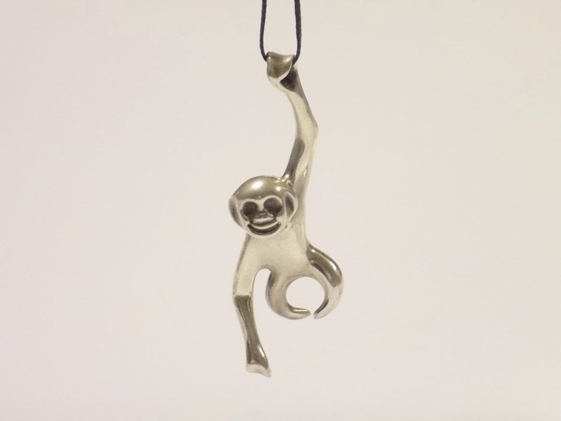 Mode Herren Damen Affe 925 Sterling Silber Anhänger Halskette Kette Schmuck Geschenk Kostenloser Versand Mode Herren Damen Affe 925 Sterling Silber Anhänger Halskette Kette Schmuck Geschenk Kostenloser Versand von DarkCharmJewelry