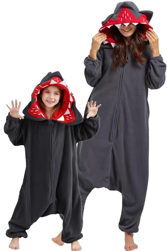 DarkCom Hund Onesie für Kinder und Erwachsene,Eltern-Kind Karneval Schlafanzug Cosplay Halloween Tierkostüm Weihnachten Pyjamas 12-13 Years von DarkCom