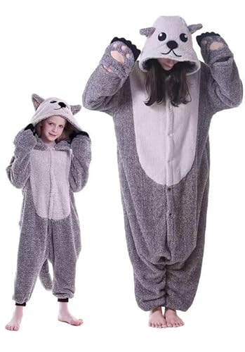 DarkCom Seeotter Onesie für Kinder und Erwachsene,Eltern-Kind Karneval Schlafanzug Cosplay Halloween Tierkostüm Weihnachten Pyjamas 10-11 Years von DarkCom