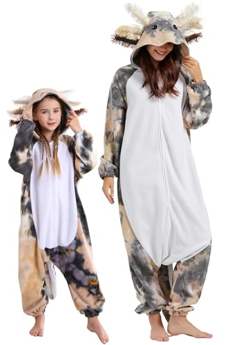 DarkCom Tier Cosplay Pyjama,Gefärbter Axolotl-Weiß Eltern & Kinder Onesie, Weich und Bequem Schlafanzug,Perfekt Familienfest Halloeen & Weihnachten 12-13 Jahre von DarkCom