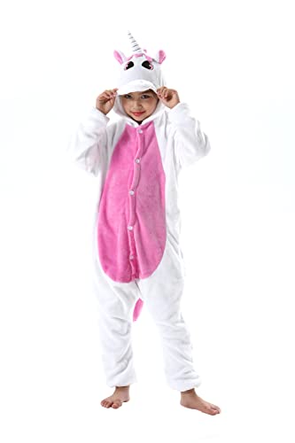 DarkCom Tier Kostüm Onesie Kinder Weihnachten FaschingsKostüm Cosplay Anime Schlafanzu Nachtwäsche Einhorn Rosa von DarkCom