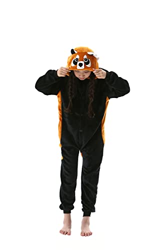 DarkCom Tier Kostüm Onesie Kinder Weihnachten FaschingsKostüm Cosplay Anime Schlafanzu Nachtwäsche Waschbär von DarkCom