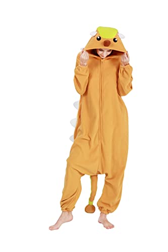 DarkCom Tier Onesie Halloween Cosplay Ankylosaurus Kostüm Karneval Einteiliger Pyjamas Overall für Damen und Herren S von DarkCom