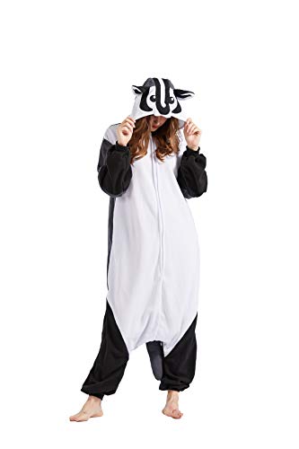 DarkCom Tier Onesie Halloween Cosplay Dachs Kostüm Karneval Einteiliger Pyjamas Overall für Frauen und Männer L von DarkCom