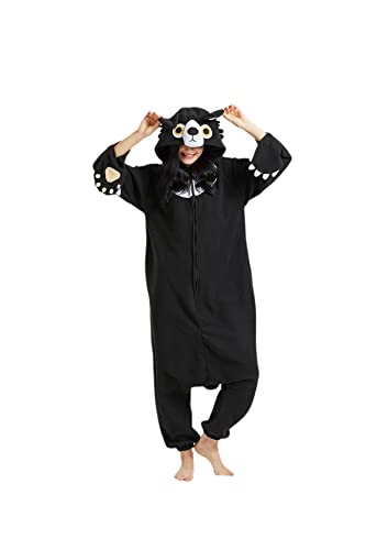 DarkCom Tier Onesie Halloween Cosplay Faultier Bär Kostüm Karneval Einteiliger Pyjamas Jumpsuit für Frauen und Männer XL von DarkCom