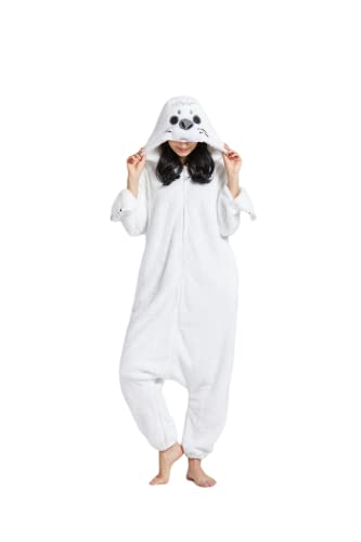 DarkCom Tier Onesie Halloween Cosplay Harfe Siegel Kostüm Karneval Einteiliger Pyjamas Jumpsuit für Frauen und Männer M von DarkCom