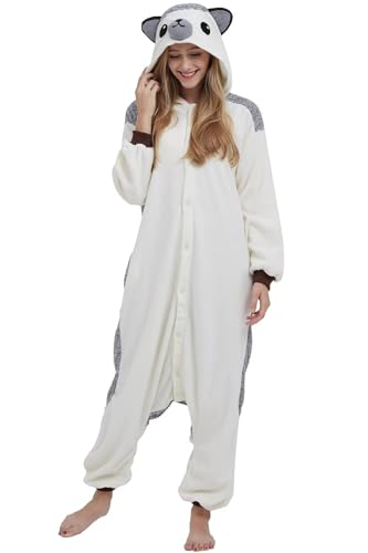 DarkCom Tier Onesie Halloween Cosplay Igel Kostüm Karneval Einteiliger Pyjamas Overall für Frauen und Männer M von DarkCom