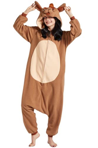 DarkCom Tier Onesie Halloween Cosplay Kamel Kostüm Karneval Einteiliger Pyjamas Jumpsuit für Frauen und Männer L von DarkCom