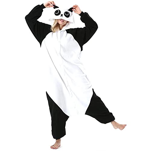 DarkCom Tier Onesie Halloween Cosplay Kangfu Panda Kostüm Karneval Einteiliger Pyjamas Jumpsuit für Frauen und Männer XL von DarkCom