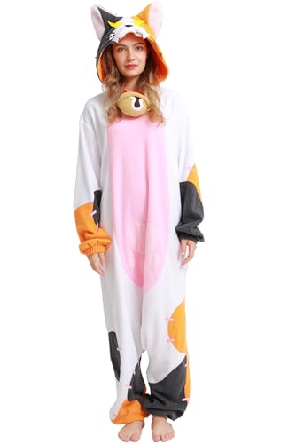 DarkCom Tier Onesie Halloween Cosplay Ragdoll Kostüm Karneval Einteiliger Pyjamas Jumpsuit für Frauen und Männer XL von DarkCom