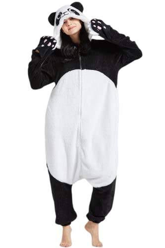 DarkCom Tier Onesie Halloween Cosplay Riesenpanda Kostüm Karneval Einteiliger Pyjamas Jumpsuit für Frauen und Männer M von DarkCom