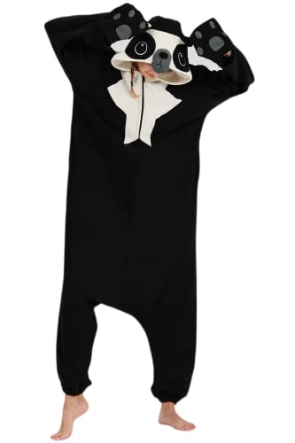 DarkCom Tier Onesie Halloween Cosplay Spectacled Bär Kostüm Karneval Einteiliger Pyjamas Jumpsuit für Frauen und Männer XL von DarkCom