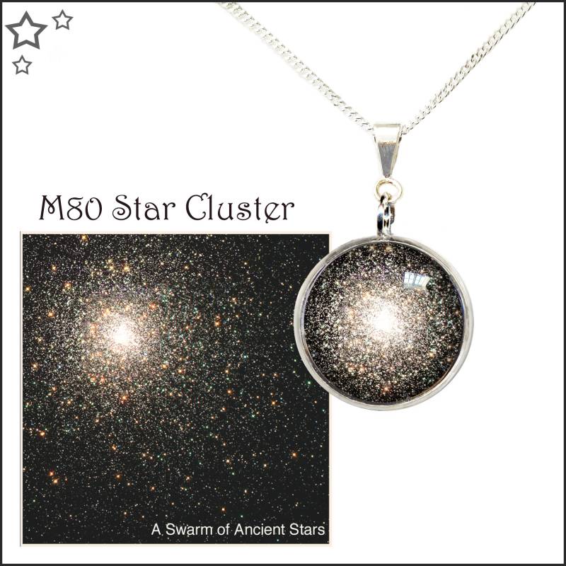 sternhaufen-Anhänger An Einer Silberkette Mit Gratis Fotokarte Und Geschenkbox von DarkSkiesJewellery