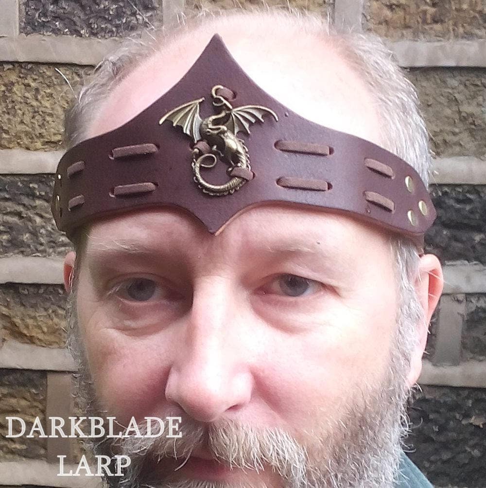 Drachen Leder Stirnband Larp Cosplay Wikinger Haarreif Drachen Leder Stirnband Larp Cosplay Wikinger Haarreif von DarkbladeLarp