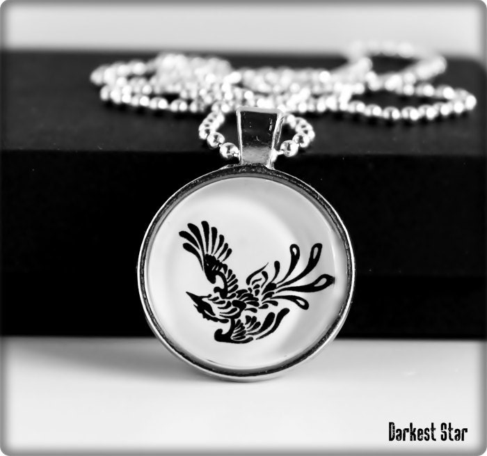 Depeche Mode Schmuck, Dave Gahan, Tattoo Anhänger, Phoenix Halskette, Fan Art von DarkestStarJewelry