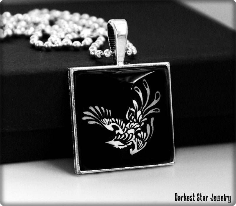 Depeche Mode Schmuck, Dave Gahan, Tattoo Anhänger, Phoenix Halskette, Fan Art von DarkestStarJewelry