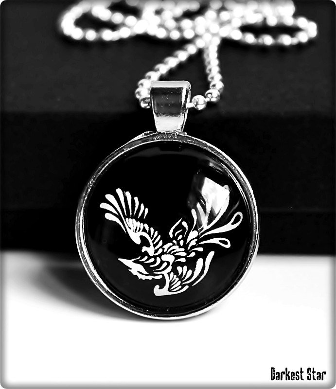Depeche Mode Schmuck, Dave Gahan, Tattoo Anhänger, Phoenix Kette, Fan Art von DarkestStarJewelry