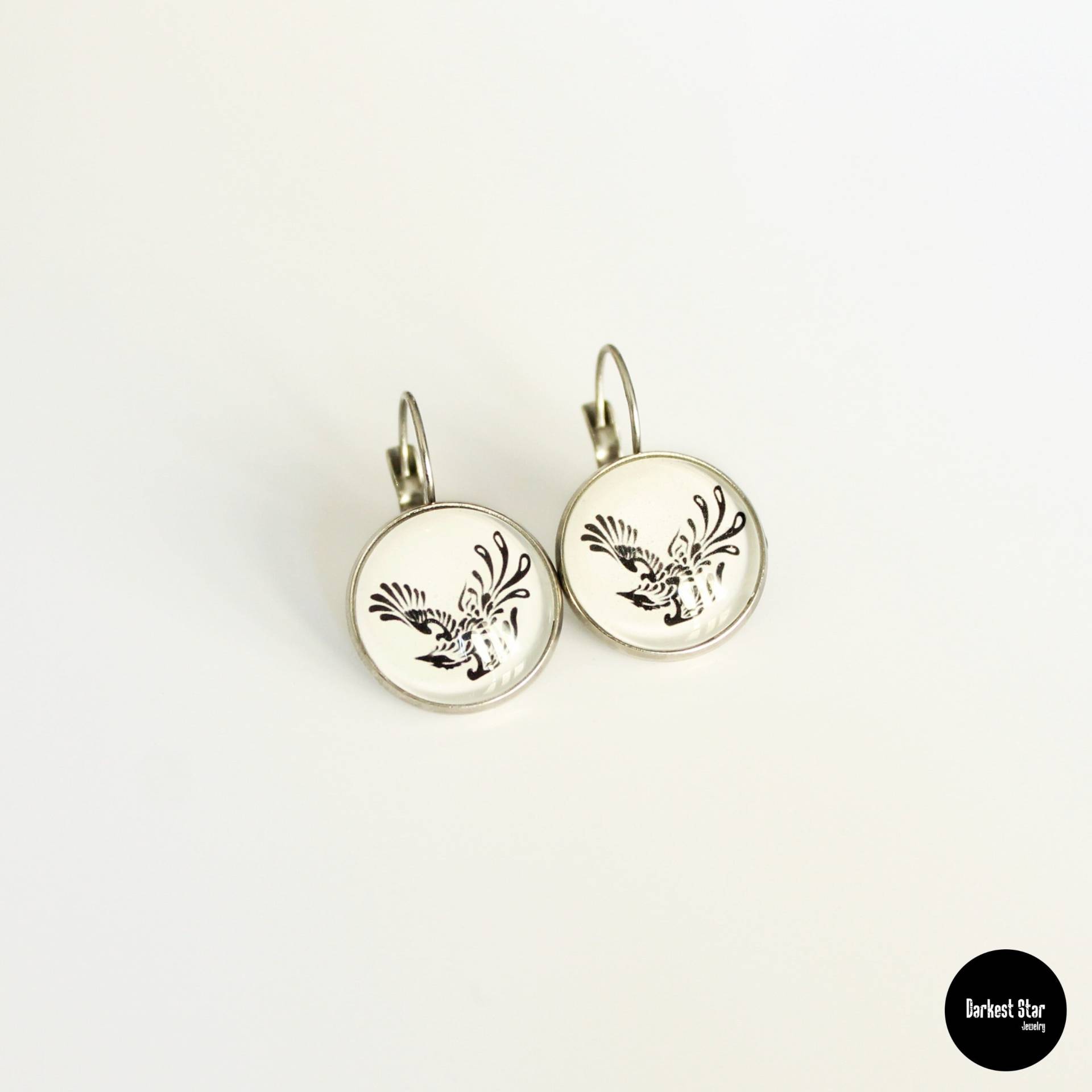 Depeche Mode Schmuck, Dave Gahan, Tattoo Ohrringe, Phoenix Tattoo, Fan Art von DarkestStarJewelry