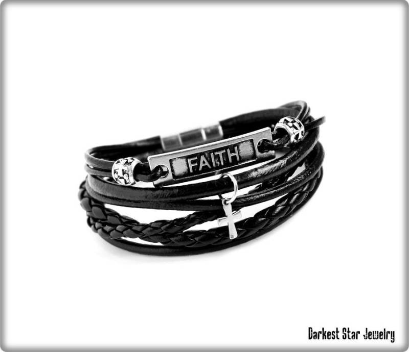 Depeche Mode Schmuck, Faith Armband, Lederriemen, Für Ihn, Männer, Fan Art, Geschenk von DarkestStarJewelry