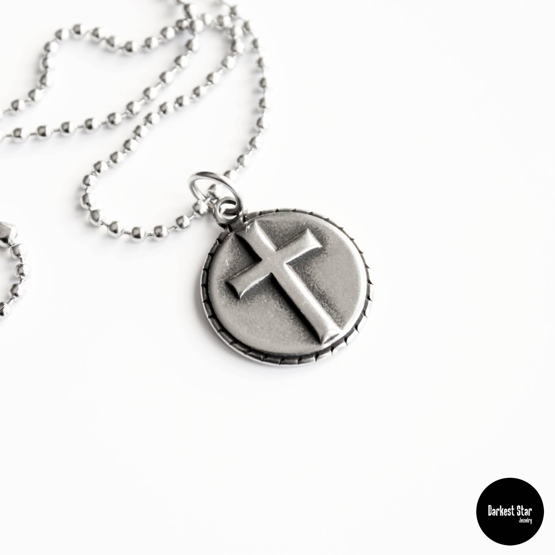 Depeche Mode Schmuck, Kreuz Anhänger, Stahl Halskette, Persönliche Jesus von DarkestStarJewelry