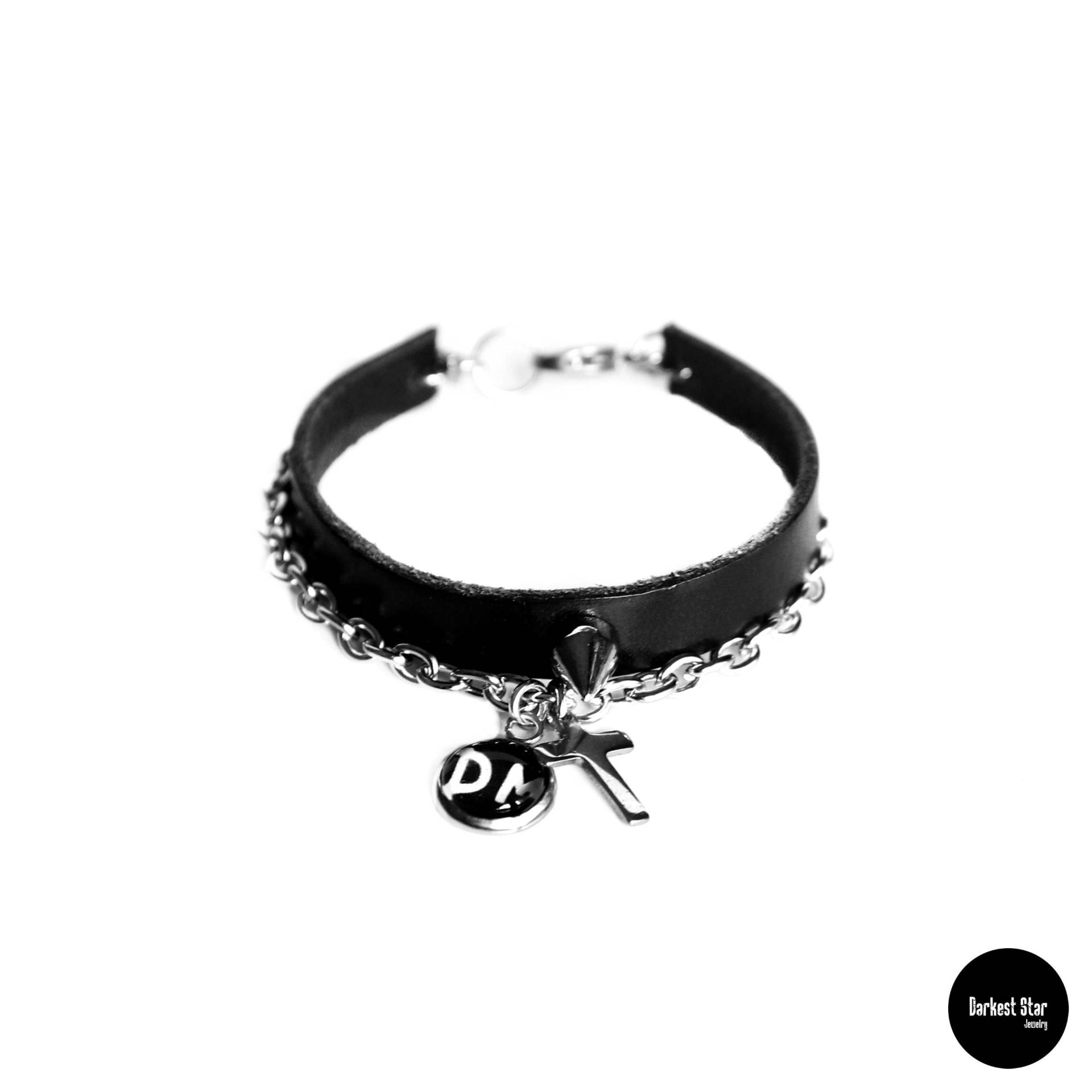 Depeche Mode Schmuck, Persönlicher Jesus, Leder Armband, Spike Violator Armreif von DarkestStarJewelry