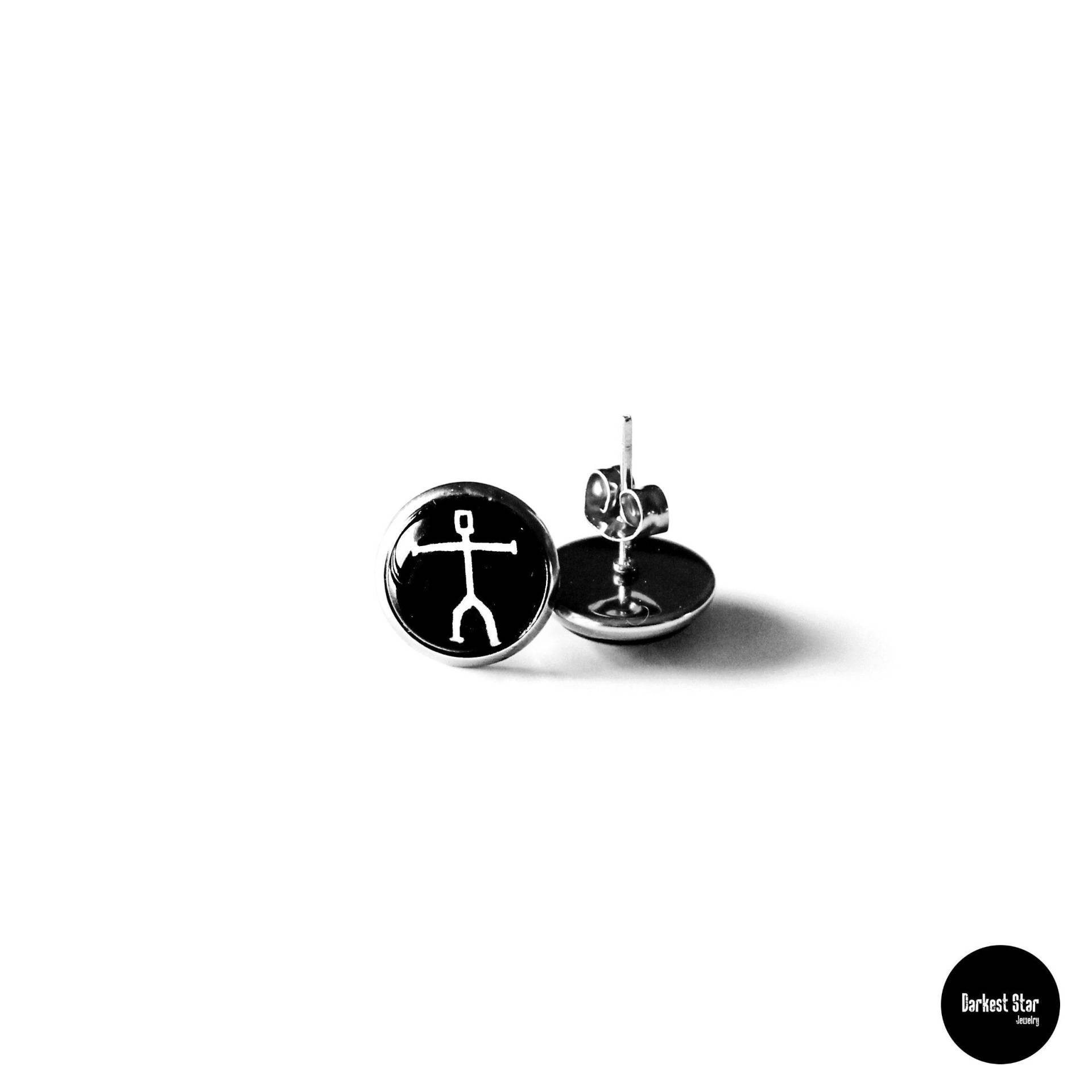 Depeche Mode Schmuck, Schwarze Feier Ohrringe, Ohrstecker, Fächerkunst, Chirurgenstahl Ohrstecker von DarkestStarJewelry