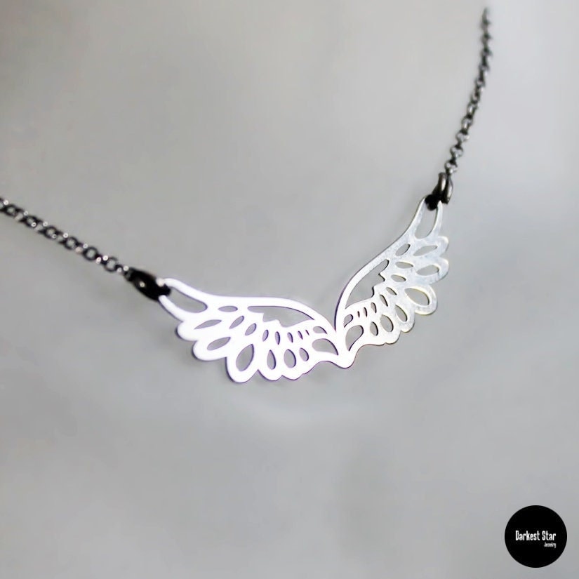 Depeche Mode Schmuck, Suffer Well, Silber Flügel, Der Engel Spielen, Pta Halskette, Geister Wieder, Memento Mori von DarkestStarJewelry